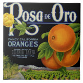 Carreau Étiquette de caisse de Rosa de Oro Orange (Devant)