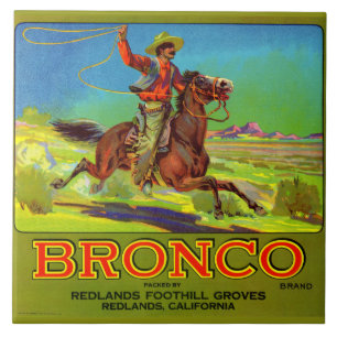 Carreau étiquette de caisses de fruits Bronco dans les ann