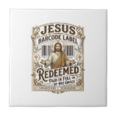 Carreau Étiquette de code-barres Jésus Rédimé Jésus Code-b (Devant)