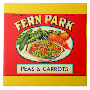Carreau étiquette de pois et de carottes de Fern Park dans