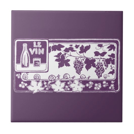 Carreau Étiquette de vin français vintage | Vignoble rusti (Devant)