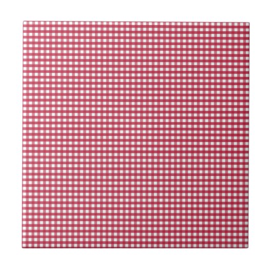 Carreau Étiquette modifiable En vichy rouge et blanc (Devant)