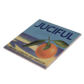 Carreau Étiquette orange de caisse de Juciful (Côté)