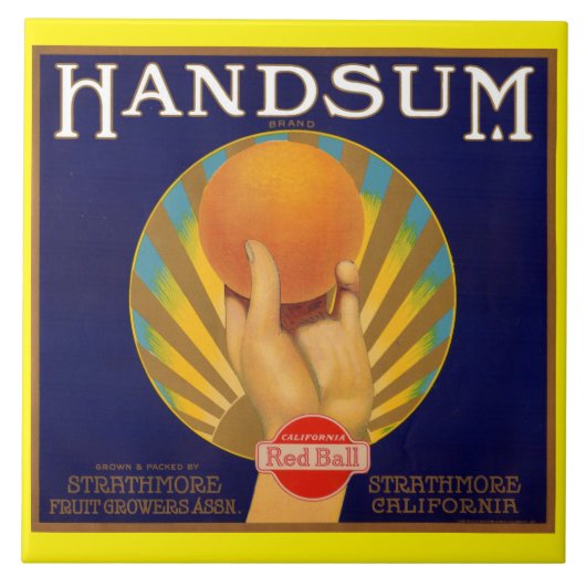 Carreau étiquette orange Handsum de caisse des années 1930 (Devant)