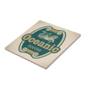 Carreau étiquette Rétro-dénommé de fruits de mer de sirène (Côté)