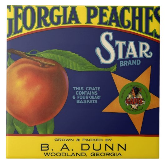 Carreau Étiquette Star Brand Peach Crate (Devant)