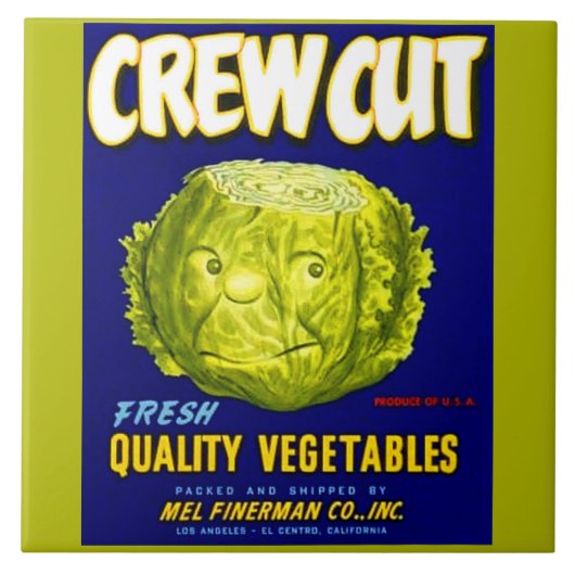 Carreau Étiquette végétal de caisse de coupe d'équipage (Devant)