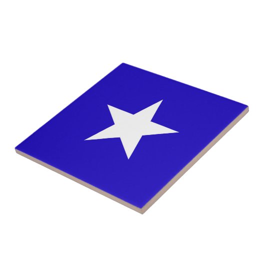 Carreau Étoile bleue sur arrière - plan blanc (Côté)