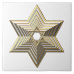 Carreau Étoile de David d'or<br><div class="desc">Étoile de David d'or
Sentez-vous libre pour ajouter vos propres mots et/ou images à cet article par l'intermédiaire des grands outils de la personnalisation de Zazzle. Cette conception également disponible sur des douzaines d'autres produits. Merci pour s'arrêter par ! Dieu bénissent !</div>
