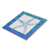 Carreau Étoile de mer Eau Côtière Plage Bleu Blanc Décor C (Côté)