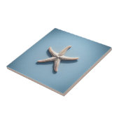 Carreau Étoile de mer exotique avec fond bleu noir (Côté)