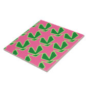 Carreau Étoile moderne géométrique - rose et vert de (Côté)