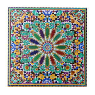 Carreau Étoile vibrante de luxe multicolore marocaine Zell