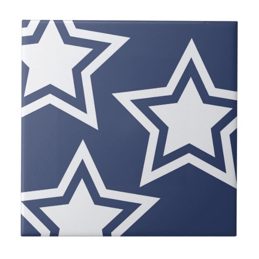 Carreau Étoiles Bleues Blancs (Devant)