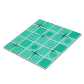 Carreau Étoiles Carrés modernes du milieu du siècle Turquo (Côté)