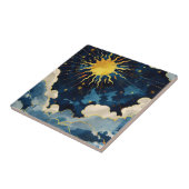 Carreau Étoiles célestes et nuages bleus modernes (Côté)