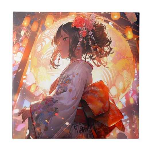 Carreau Étoiles de fille Anime (Devant)