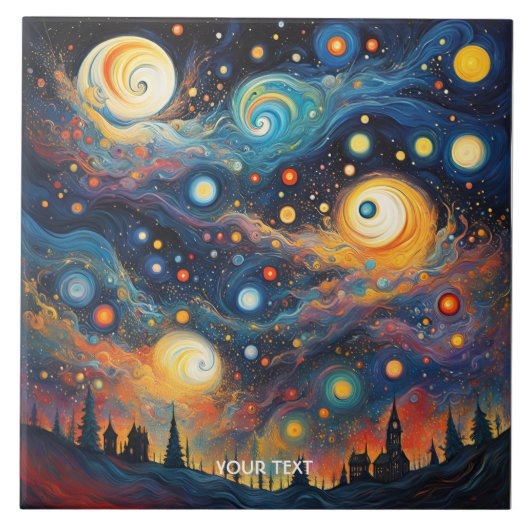 Carreau Étoiles de la planète spirale mignonne Imaginaire (Devant)