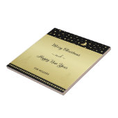 Carreau Etoiles de Noël brillantes or, pattes sur or et no (Côté)