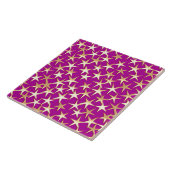 Carreau étoiles d'or sur améthyste violet (Côté)
