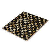 Carreau étoiles d'or sur un arrière - plan noir (Côté)