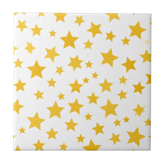 Carreau étoiles dorées sur fond blanc (Devant)