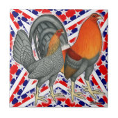 Carreau Étoiles et rayures Gamefowl (Devant)