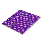 Carreau étoiles satinées, lavande sur violet (Côté)