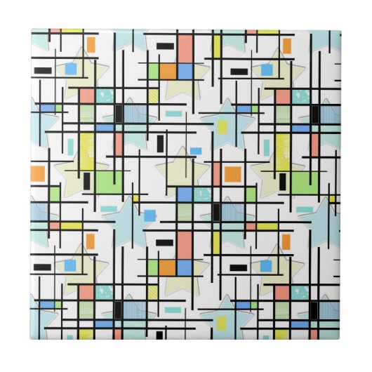 Carreau Étoiles sur un arrière - plan à damiers. (Devant)