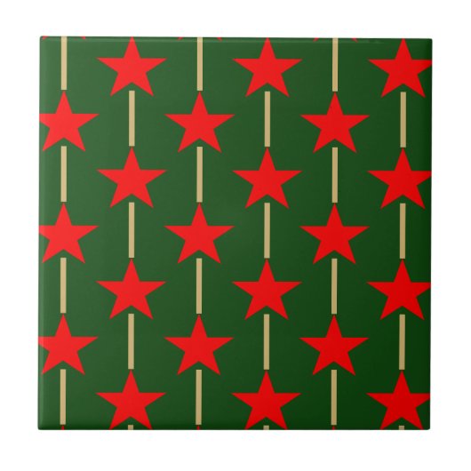 Carreau Étoiles Vertes Et Rouges (Devant)