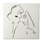 Carreau Étude simple - Croquis d'une dame<br><div class="desc">Étude simple II de Victoria Borges. | 139038GG</div>