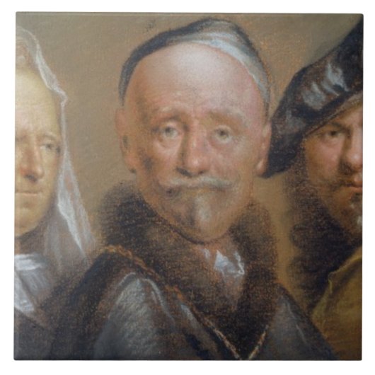 Carreau Études de cinq têtes après Rembrandt (en pastel (Devant)
