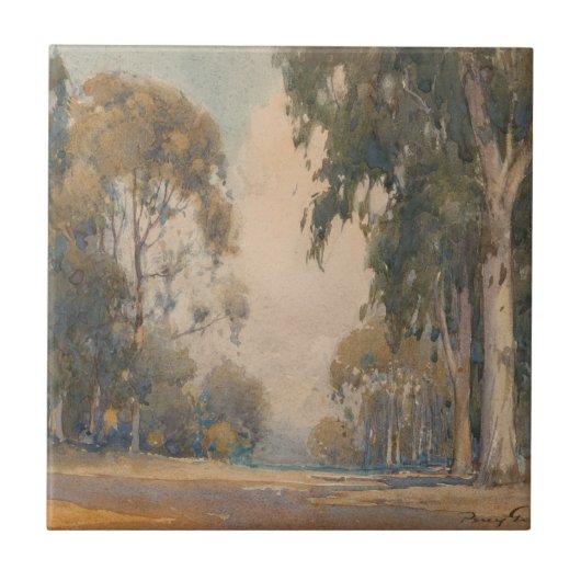 Carreau Eucalyptus (1922) - Délicat Aquarelle Botanique (Devant)