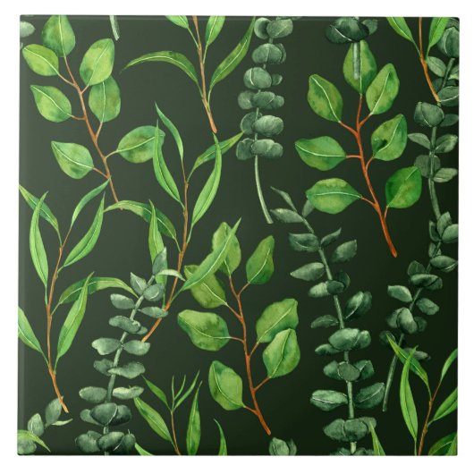 Carreau Eucalyptus vert foncé (Devant)