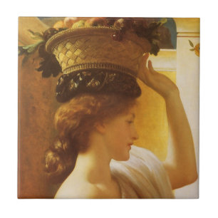 Carreau Eucharis - Fille avec un panier de fruits de Leigh