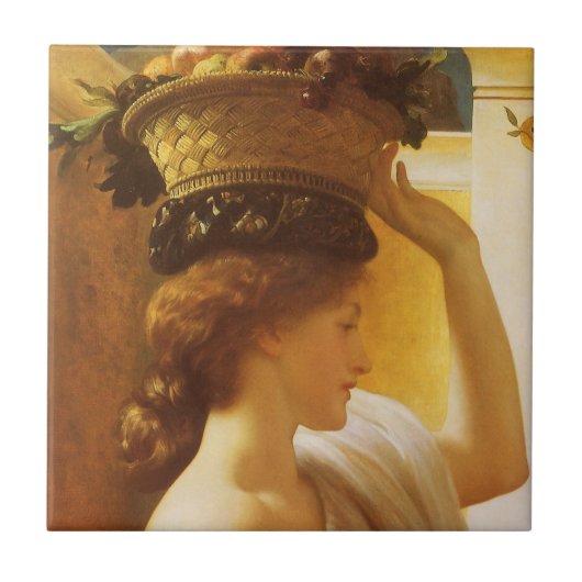 Carreau Eucharis - Jeune Fille avec une Corbeille de Fruit (Devant)