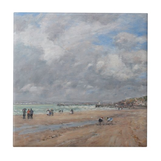 Carreau Eugene Boudin - La plage de Deauville (Devant)
