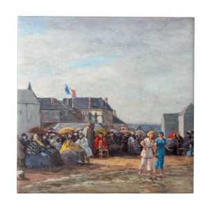 Carreau Eugene Boudin - Temps de baignade à Trouville