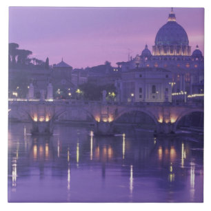 Carreau Europe, Italie, Rome. Saint-Pierre et Ponte Sant
