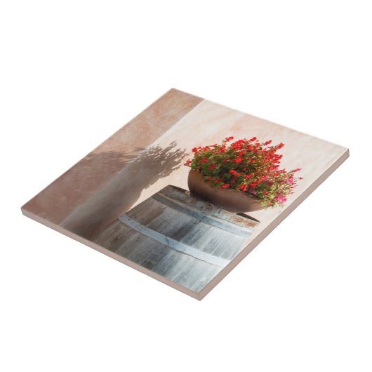 Carreau Europe, Italie, Toscane. Pot de fleurs (Côté)