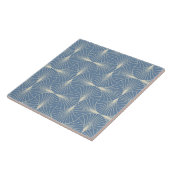 Carreau Éventails géométriques Art Déco en gris-bleu  (Côté)