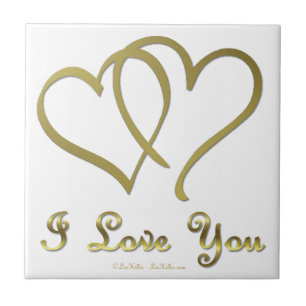Carreau Eventré Gold Hearts i Love You