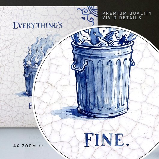 Carreau Everything's Fine Delft Blue Dutch Style