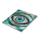 Carreau Evil Eye Amulet Aquarelle marbres et or (Côté)