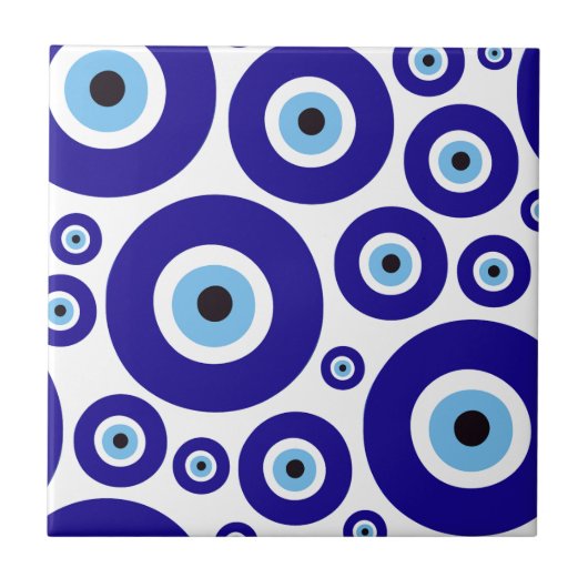 Carreau Evil Eye Pattern, Greek Eye, Turkish Eye, Nazar (Devant)
