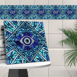 Carreau Evil Oeil Amulet Mosaic Art