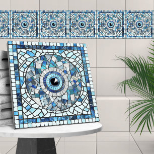 Carreau Evil Oeil Amulet Mosaic Art