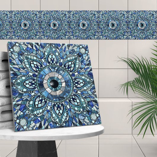 Carreau Evil Oeil Amulet Mosaic Art