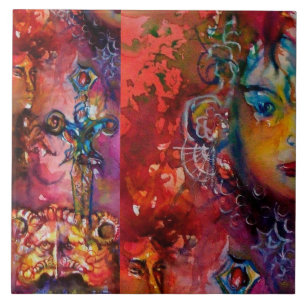 Carreau EXCALIBUR, REINE DE L'Imaginaire ÉPÉE MAGIQUE Roug