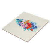 Carreau Exotic Tropical Flowers - Pink & Aquamarines (Côté)